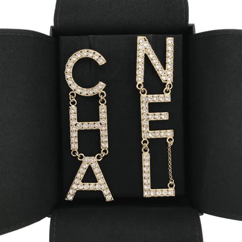 chanel dangling letter earrings|chanel earrings authentic.